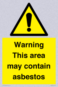 Warning This area may contain asbestos
